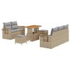 vidaXL Ensemble de canap&eacute; de jardin 8 pc Beige polyrotin