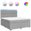 vidaXL Sommier &agrave; lattes de lit avec matelas Gris clair 180x200cm Tissu