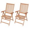 vidaXL Chaises inclinables de jardin lot de 2 Bois de teck solide