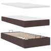 vidaXL Cadre de lit ottoman avec matelas marron fonc&eacute; 100x200 cm tissu