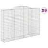 vidaXL Paniers &agrave; gabions arqu&eacute;s 9 pcs 300x50x200/220 cm Fer galvanis&eacute;