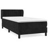 vidaXL Sommier &agrave; lattes de lit et matelas Noir 80x200 cm Velours