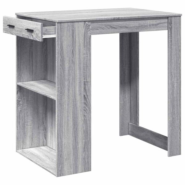 vidaXL Table de bar sonoma gris 102x70x103,5 cm bois d'ingénierie