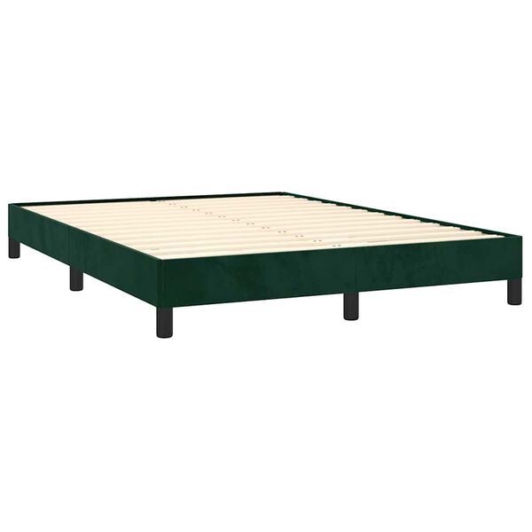 vidaXL Cadre de lit sans matelas vert fonc&eacute; 140x190 cm velours