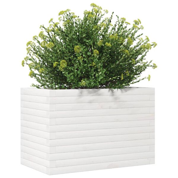 vidaXL Jardini&egrave;re blanc 70x40x45,5 cm bois de pin massif