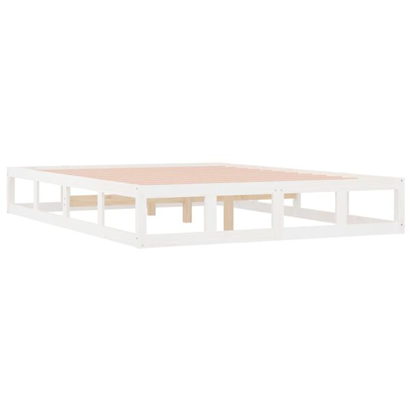 vidaXL Cadre de lit sans matelas blanc 120x200 cm bois massif