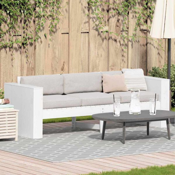 vidaXL Canapé de jardin Blanc 185,5 x 60 x 62 cm Pin massif