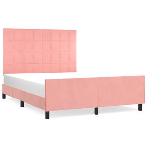 vidaXL Cadre de lit sans matelas rose 140x200 cm velours