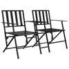 vidaXL Banc de jardin 2 places pliable 137 cm Noir Acier