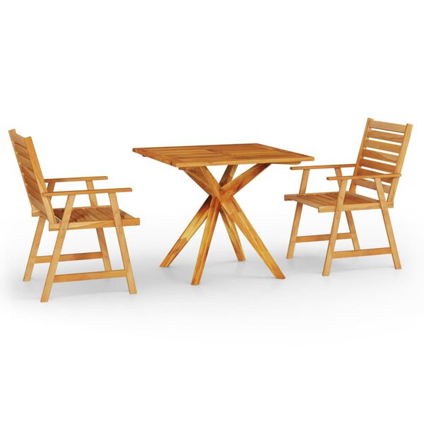 vidaXL Ensemble &agrave; manger de jardin 3 pcs Bois d'acacia solide