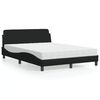 vidaXL Lit avec matelas Dover noir 140x200 cm tissu