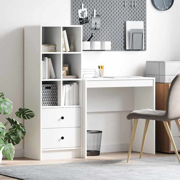 vidaXL Bureau avec tiroir 2 pcs Blanc