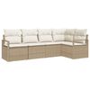 vidaXL Ensemble de Canap&eacute;s 5 pc Beige polyrotin