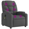 vidaXL Fauteuil de massage inclinable gris fonc&eacute; tissu