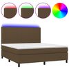 vidaXL Sommier &agrave; lattes de lit et matelas LED Marron fonc&eacute; 160x200 cm