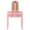 vidaXL Ensemble de coiffeuse avec tabouret Rose 80x69x141 cm Paulownia