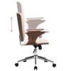 vidaXL Chaise pivotante de bureau Cr&egrave;me Similicuir et bois courb&eacute;