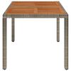 vidaXL Table de jardin dessus en bois Gris 90x90x75 cm Résine tressée