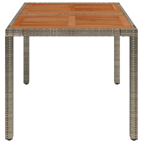 vidaXL Table de jardin dessus en bois Gris 90x90x75 cm Résine tressée