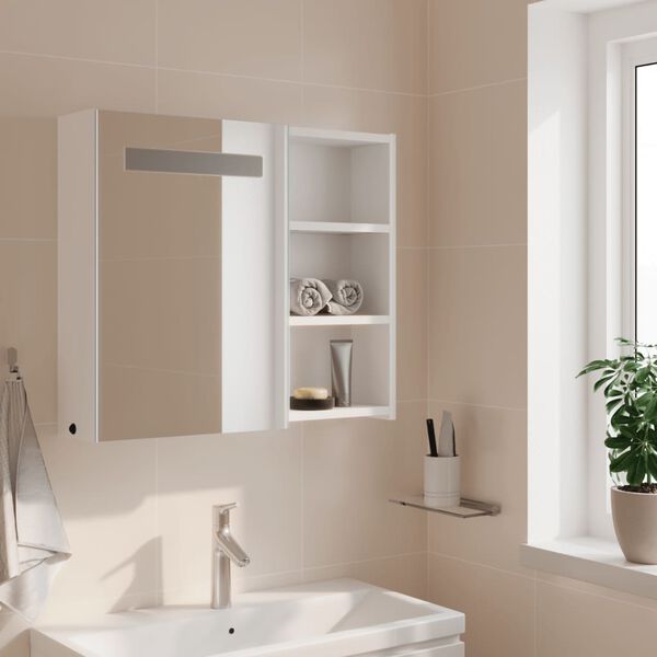 vidaXL Armoire de salle de bain &agrave; miroir avec LED blanc 60x13x52 cm