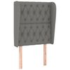 vidaXL T&ecirc;te de lit avec oreilles Gris fonc&eacute; 83x23x118/128 cm Tissu