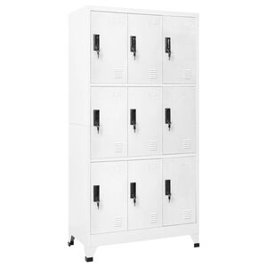 vidaXL Armoire &agrave; casiers Blanc 90x45x180 cm Acier