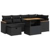 vidaXL Salon de jardin 8 pcs avec coussins noir r&eacute;sine tress&eacute;e