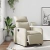 vidaXL Fauteuil inclinable &eacute;lectrique Cr&egrave;me Similicuir