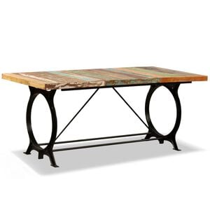 vidaXL Table &agrave; manger Bois de r&eacute;cup&eacute;ration massif 180 cm