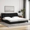vidaXL Cadre de lit avec LED sans matelas Hvar noir 200x200 cm tissu