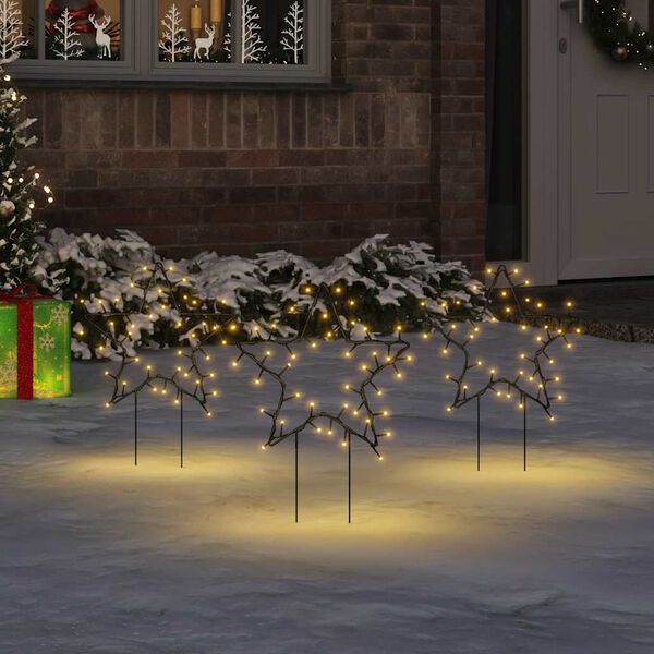 vidaXL Décoration lumineuse étoile de Noël piquets 3 pcs 50 LED 29 cm