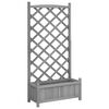 vidaXL Jardini&egrave;re avec treillis gris 75x35x150 cm bois massif de sapin