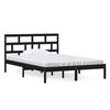 vidaXL Cadre de lit sans matelas noir bois massif 140x200 cm