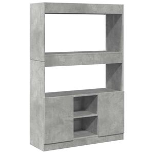 vidaXL Buffet haut gris b&eacute;ton 92x33x140 cm bois d'ing&eacute;nierie