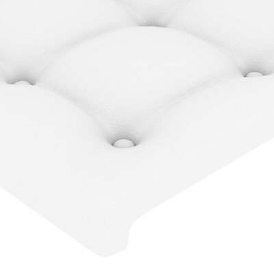 vidaXL Tête de lit avec oreilles Blanc 103x23x118/128 cm Similicuir