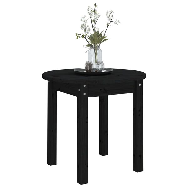 vidaXL Table basse Noir &Oslash; 45x40 cm Bois massif de pin