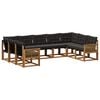 vidaXL Ensemble de canap&eacute;s d'ext&eacute;rieur 9 pc Naturel et noir