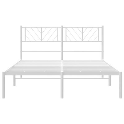 vidaXL Cadre de lit métal sans matelas et tête de lit blanc 150x200 cm