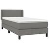 vidaXL Sommier &agrave; lattes de lit avec matelas Gris fonc&eacute; 90x200 cm Tissu