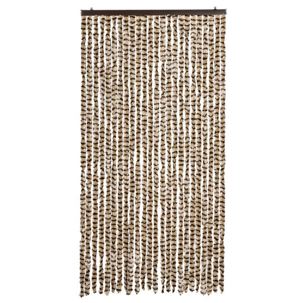 vidaXL Rideau anti-mouches beige et marron 100x230 cm chenille