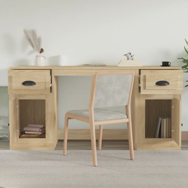 vidaXL Bureau avec armoire ch&ecirc;ne sonoma bois d'ing&eacute;nierie