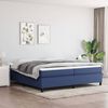 vidaXL Sommier &agrave; lattes de lit avec matelas Bleu 200x200 cm Tissu