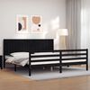 vidaXL Cadre de lit sans matelas noir 200x200 cm bois massif