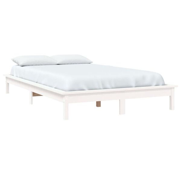 vidaXL Cadre de lit sans matelas blanc bois de pin massif