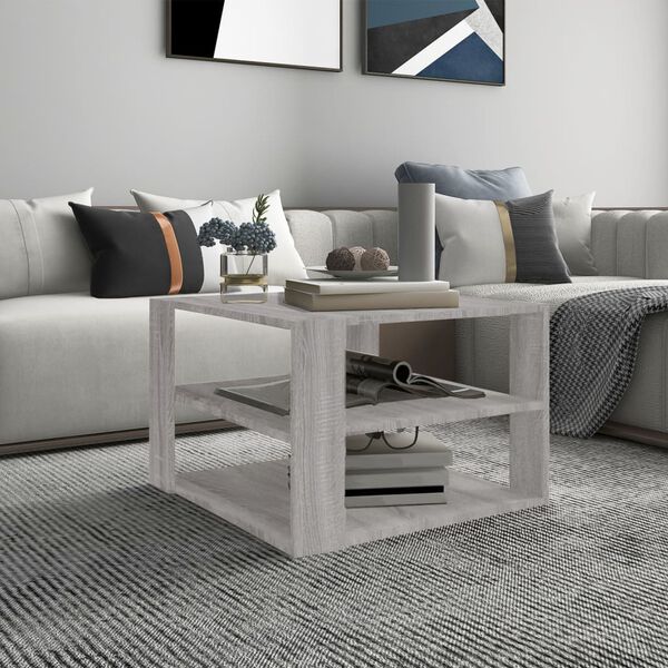 vidaXL Table basse Sonoma gris 60x60x40 cm Bois d'ing&eacute;nierie
