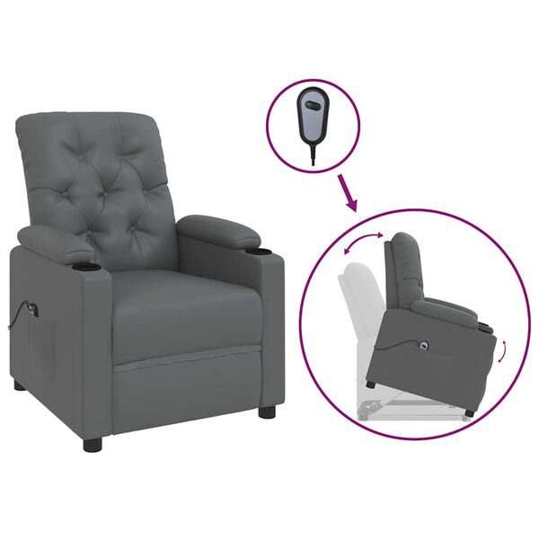 vidaXL Fauteuil Gris Similicuir