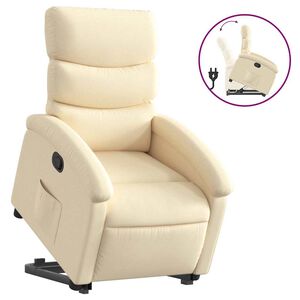 vidaXL Fauteuil inclinable Cr&egrave;me Tissu