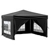 vidaXL Tente de réception pliable avec parois Noir 3x3 m
