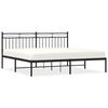 vidaXL Cadre de lit m&eacute;tal sans matelas et t&ecirc;te de lit noir 180x200 cm