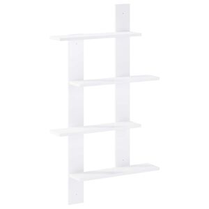 vidaXL &Eacute;tag&egrave;re Murale Blanc 61 x 13,5 x 105 cm Bois d'ing&eacute;nierie